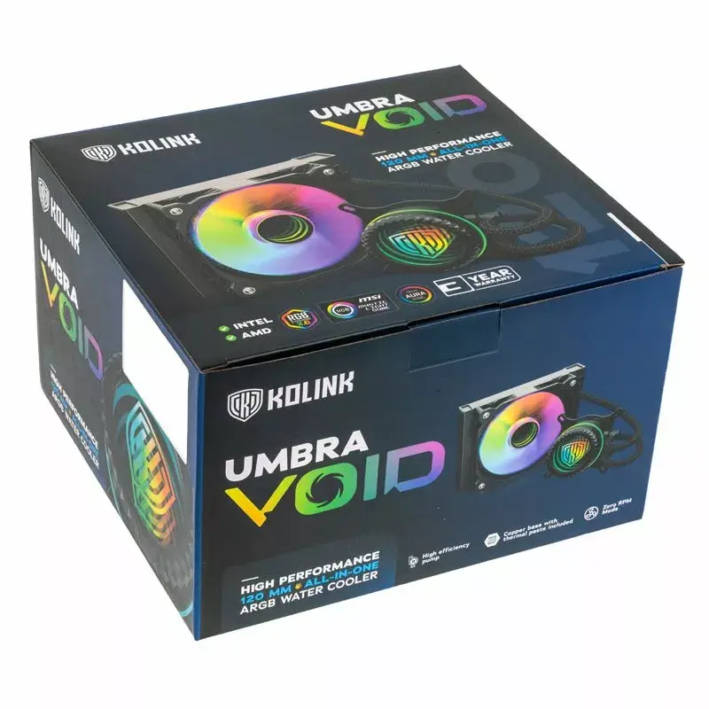 Vedelikjahutuskomplekt Kolink Umbra Void 120 AIO 12 cm, must