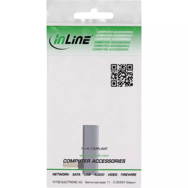InLine USB4 adapter, USB-C isane/emane nurga all üles/alla, alumiinium, hall