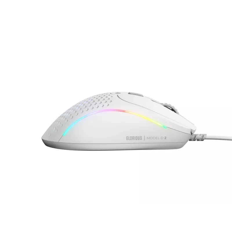 Glorious Gaming Glorious Model D 2 Wired - Matt valge, paremakäeline, optiline, USB Type-A, 26000 DPI, valge