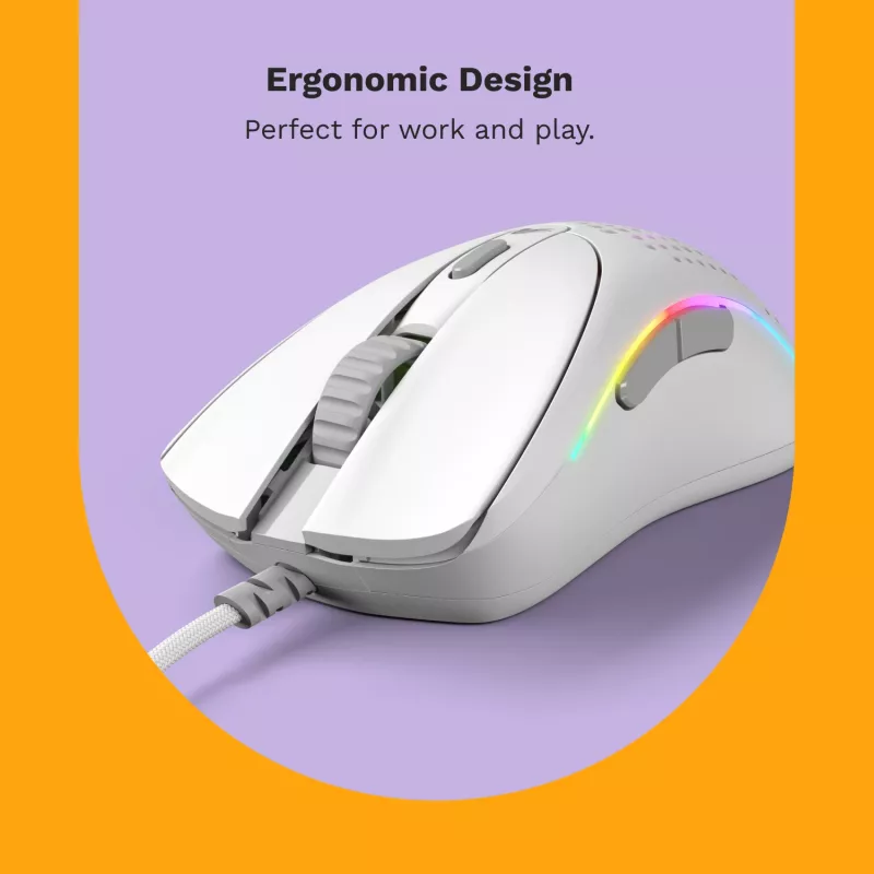 Glorious Gaming Glorious Model D 2 Wired - Matt valge, paremakäeline, optiline, USB Type-A, 26000 DPI, valge