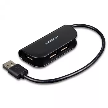 Axagon HUE-X4B liidesejaotur USB 2.0 480 Mbit/s Must
