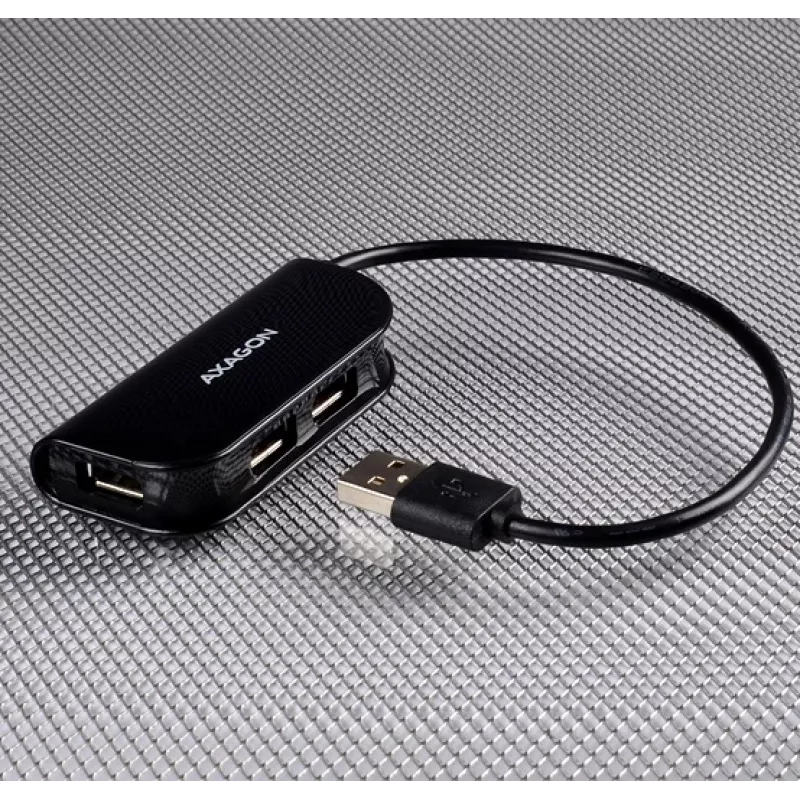 Axagon HUE-X4B liidesejaotur USB 2.0 480 Mbit/s Must