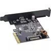 InLine liidesekaart, USB 3.2 Gen.2x2, 1x USB-C, PCIe x4, PCIe, madalaprofiiliga, PCIe 4.0, 100 mm, 1,28 mm, 120 mm