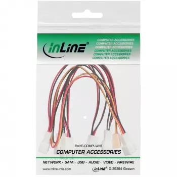 InLine ventilaatori adapterkaabel Y-kaabel 3-pin Molex emane / 6x 3-pin Molex isane