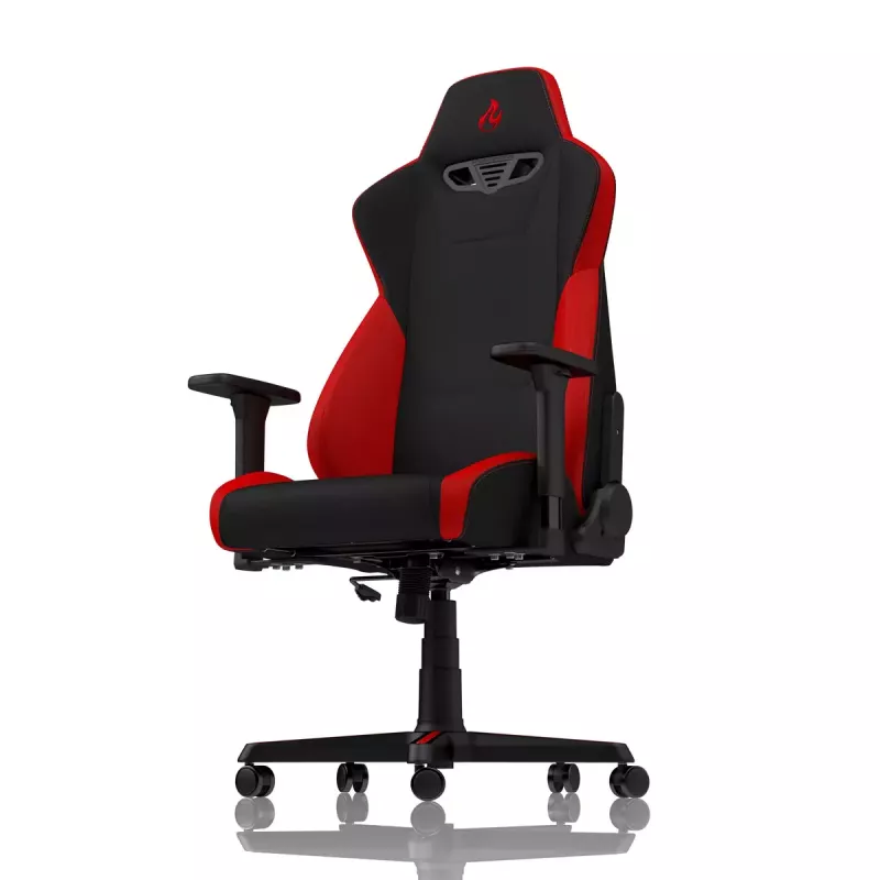 Mängutool Nitro Concepts S300 riidest istmega, reguleeritav kõrgus 128–140 cm, seljatoe laius 56 cm, riidest iste (must/punane)