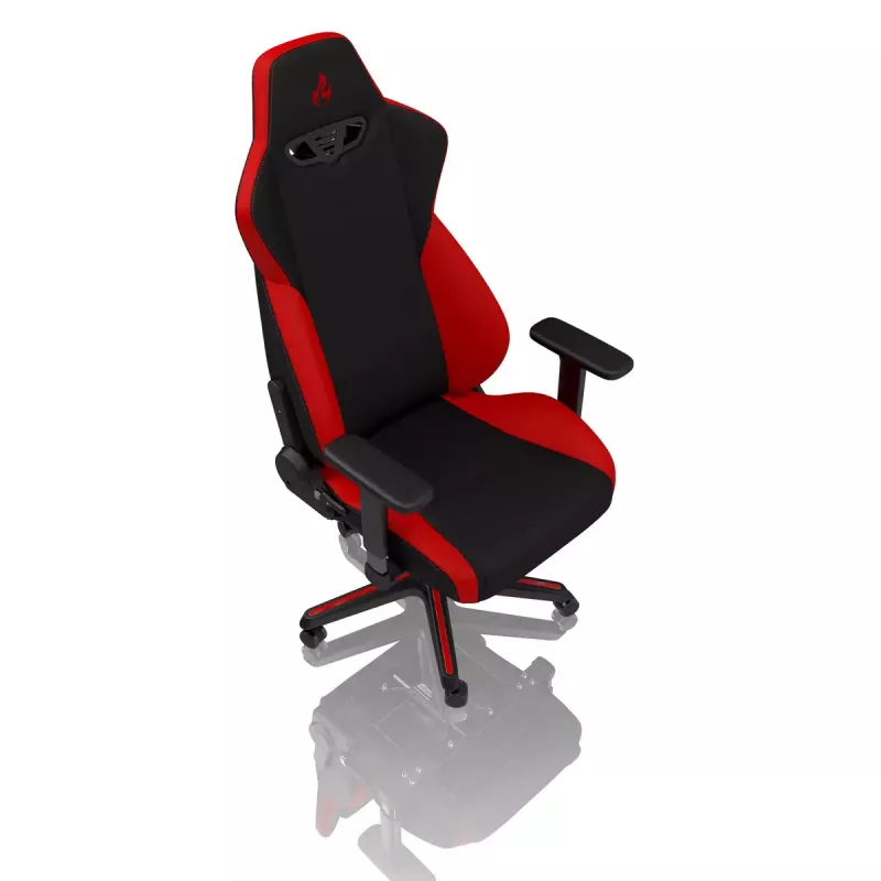 Mängutool Nitro Concepts S300 riidest istmega, reguleeritav kõrgus 128–140 cm, seljatoe laius 56 cm, riidest iste (must/punane)