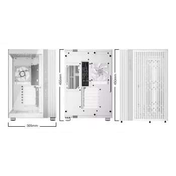 PC case be quiet! LIGHT BASE 600 LX Valge Midi Tower — ATX, külgaken, ARGB esiosa, USB-C, toetab 360 mm radiaatorit