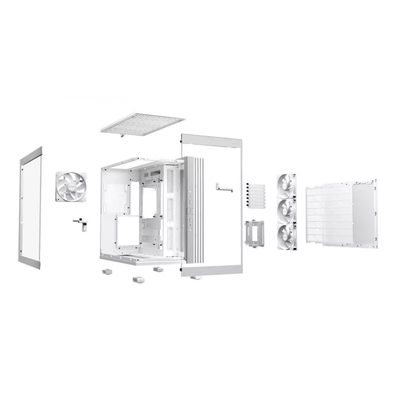 PC case be quiet! LIGHT BASE 600 LX Valge Midi Tower — ATX, külgaken, ARGB esiosa, USB-C, toetab 360 mm radiaatorit