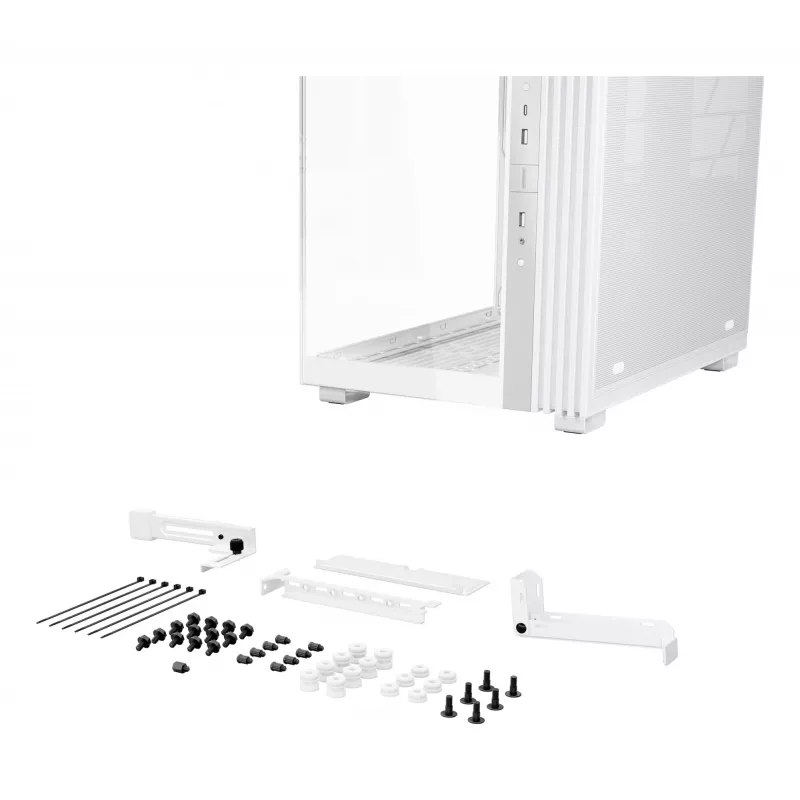 PC case be quiet! LIGHT BASE 600 LX Valge Midi Tower — ATX, külgaken, ARGB esiosa, USB-C, toetab 360 mm radiaatorit