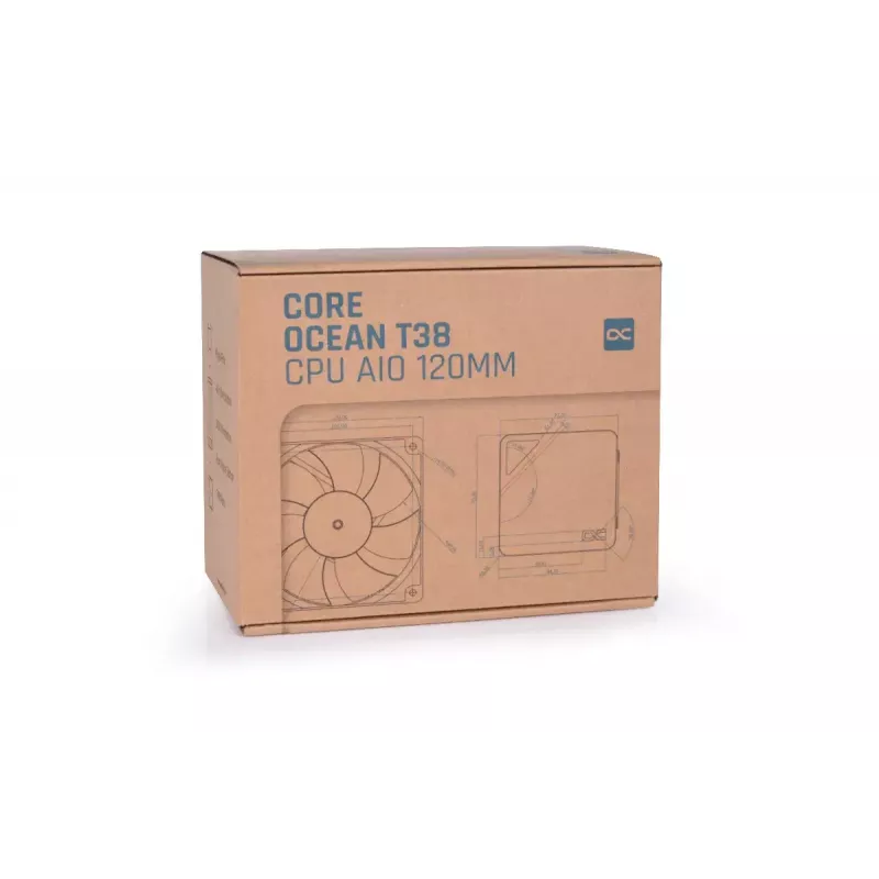 Vedelikjahutuskomplekt Alphacool T38 12 cm must 2500 p/min hüdrauliline