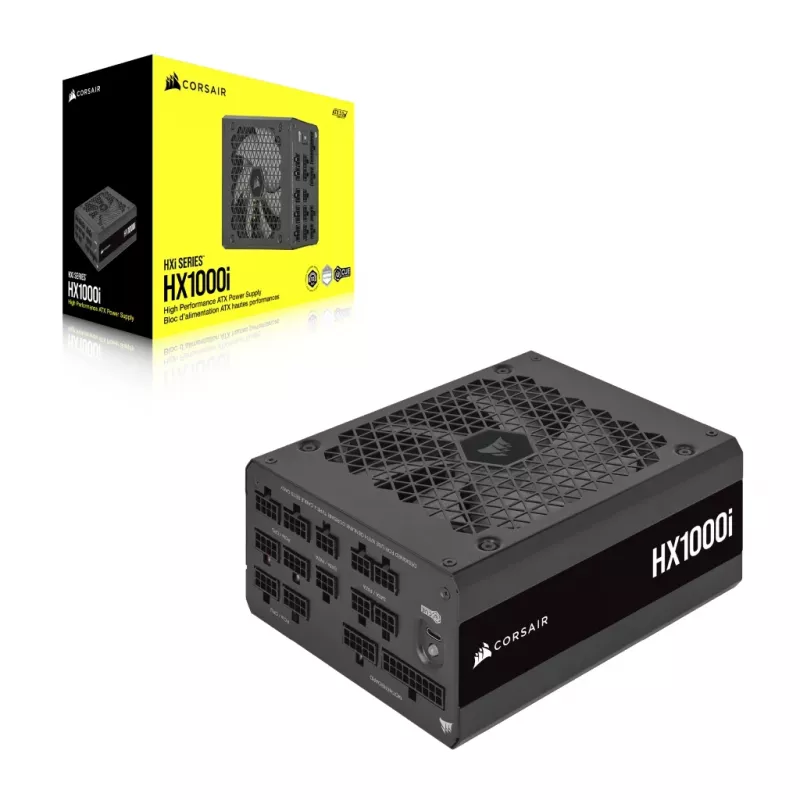 CORSAIR toiteplokk - 1000 vatti - Hx1000i - täismodulaarne ülimadal müratase Platinum ATX arvuti (EL)