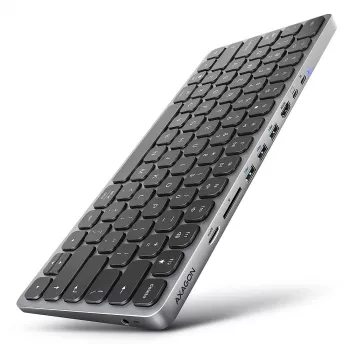 Axagon HMC-KB-US, USB 5Gbps jaotur koos klaviatuuriga, HDMI 4K/60Hz, 3x USB-A, SD/mSD, heli, PD 100, USA paigutus