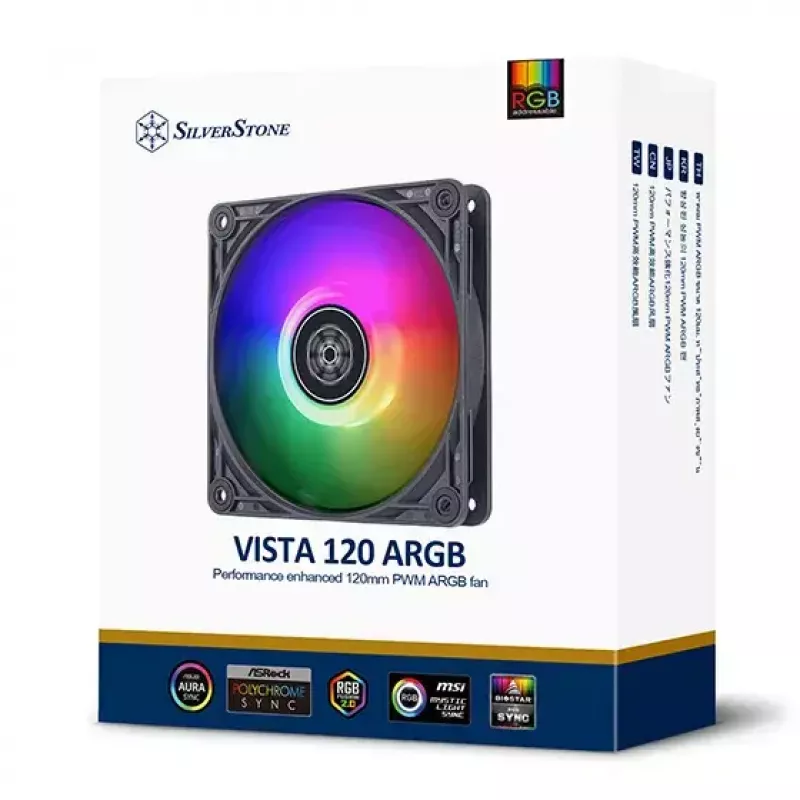 Ventilaator Silverstone VISTA 120 ARGB 12 cm must 2000 RPM FDB
