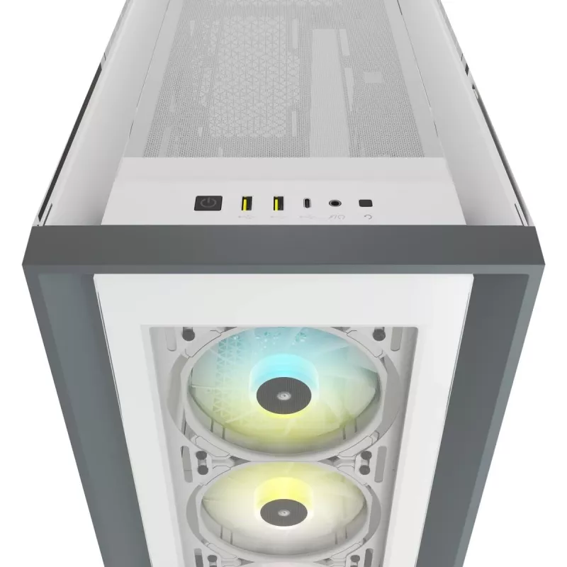 CORSAIR iCUE 5000X RGB – temperklaasiga keskmine ATX-arvuti korpus – valge