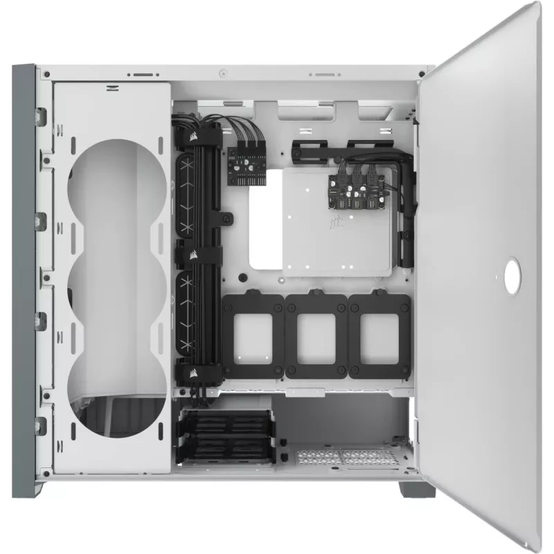 CORSAIR iCUE 5000X RGB – temperklaasiga keskmine ATX-arvuti korpus – valge