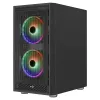 AeroCool Graphite v3 (Graphite-G-BK-v3) ACCM-PB24133.11 Midi Tower korpus, ATX/MicroATX/Mini-ITX, karastatud klaasist külgpaneel, ilma toiteplokita, must