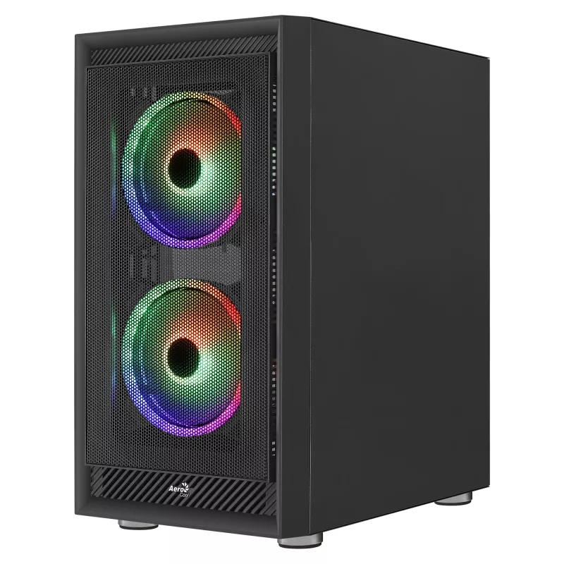 AeroCool Graphite v3 (Graphite-G-BK-v3) ACCM-PB24133.11 Midi Tower korpus, ATX/MicroATX/Mini-ITX, karastatud klaasist külgpaneel, ilma toiteplokita, must