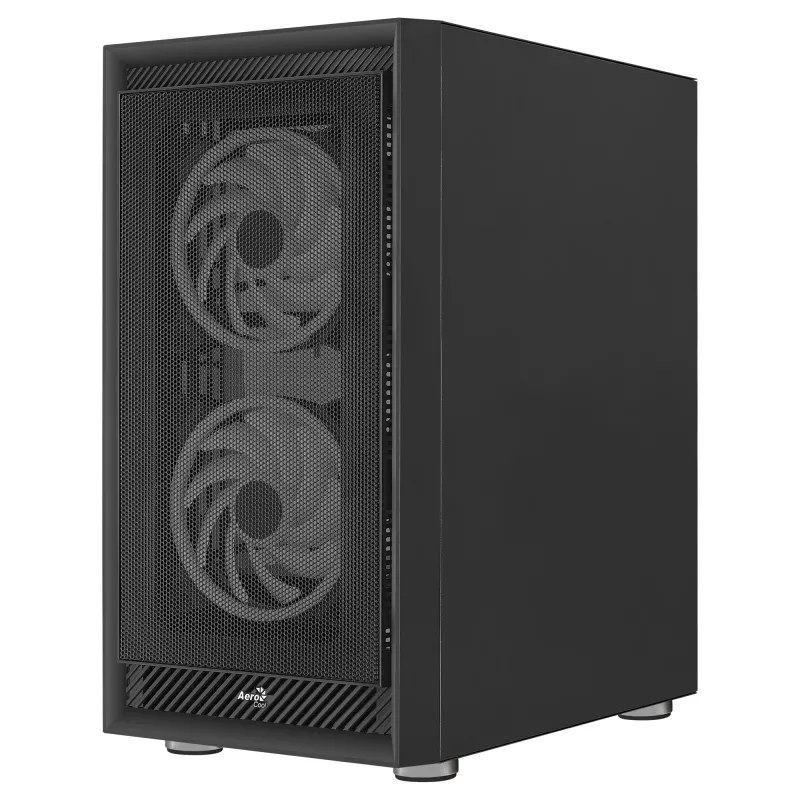 AeroCool Graphite v3 (Graphite-G-BK-v3) ACCM-PB24133.11 Midi Tower korpus, ATX/MicroATX/Mini-ITX, karastatud klaasist külgpaneel, ilma toiteplokita, must