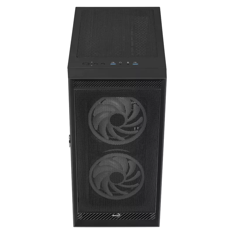AeroCool Graphite v3 (Graphite-G-BK-v3) ACCM-PB24133.11 Midi Tower korpus, ATX/MicroATX/Mini-ITX, karastatud klaasist külgpaneel, ilma toiteplokita, must