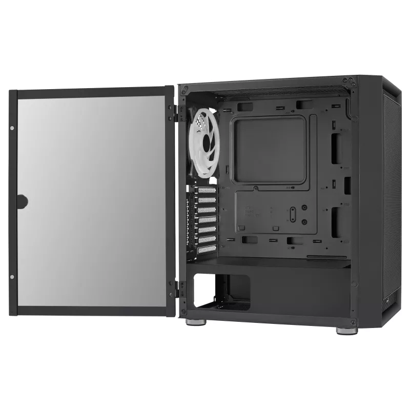 AeroCool Graphite v3 (Graphite-G-BK-v3) ACCM-PB24133.11 Midi Tower korpus, ATX/MicroATX/Mini-ITX, karastatud klaasist külgpaneel, ilma toiteplokita, must