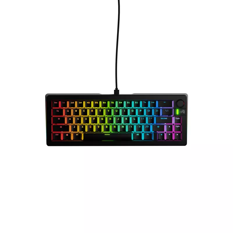 Mehaaniline mänguklaviatuur GLORIOUS GMMK 3 65% juhtmega USB, QWERTY US, RGB, must