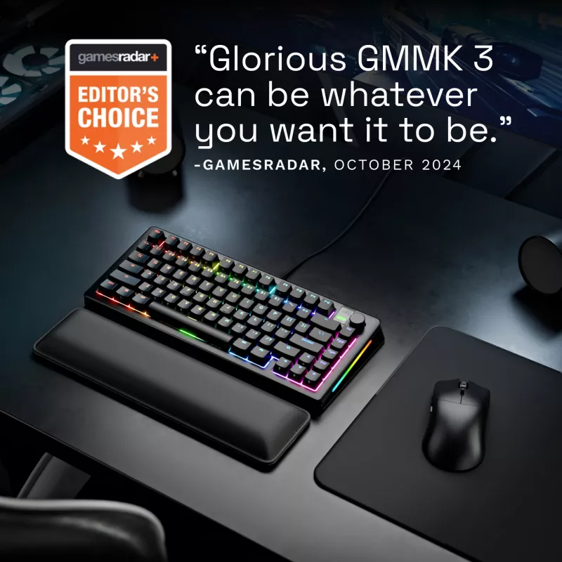 Glorious Gaming GMMK 3 PRO 75% Prebuilt Wired Must - US, juhtmega, USB, mehaaniline, QWERTY, RGB LED, must