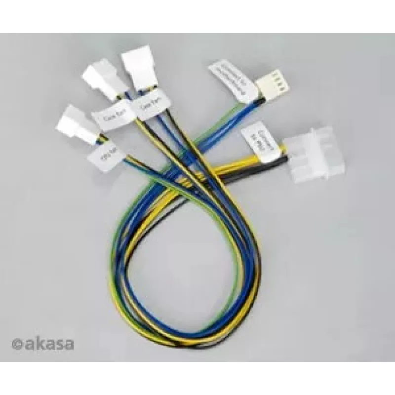 Kaabel Akasa PWM Splitter 4-pin 2-way AK-CB002-KT02 ventilaatori toite ja PWM signaali jaoks