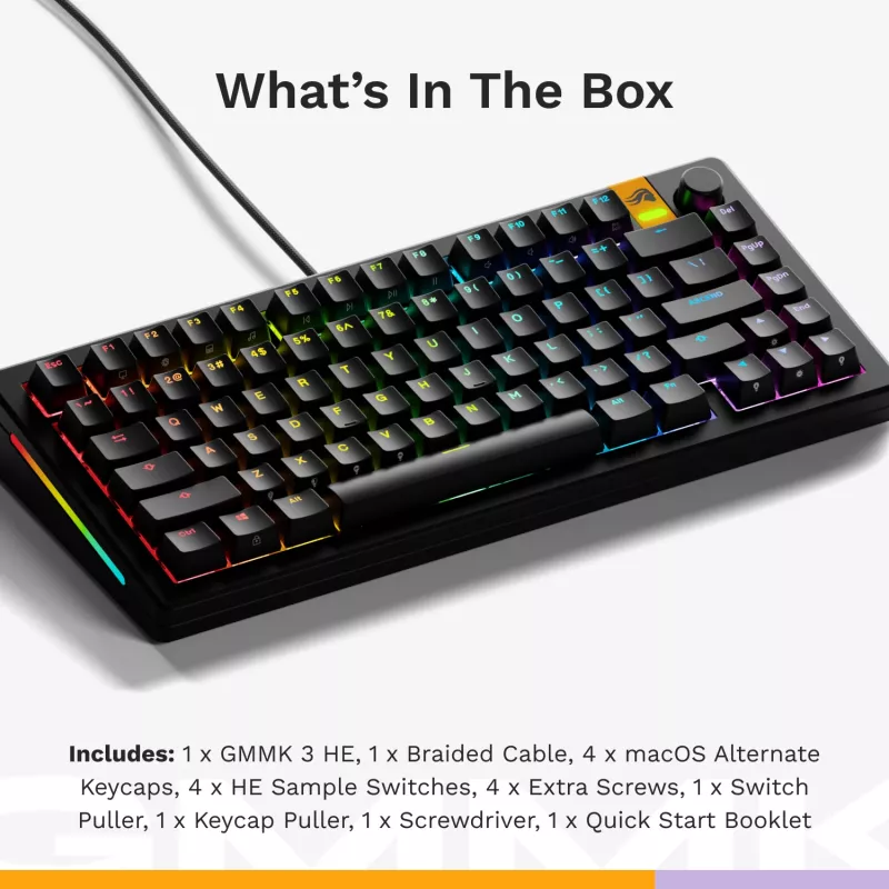 Glorious PC Gaming Race GMMK 3 HE eelmonteeritud klaviatuur 75% mehaaniline RGB must