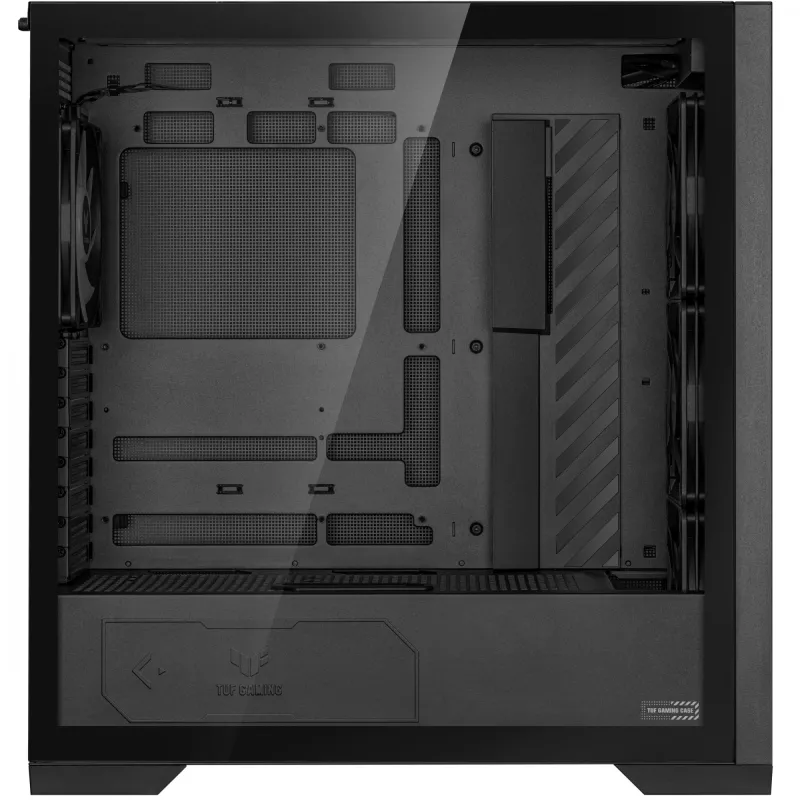 PC-korpus ASUS TUF Gaming GT302 ARGB Midi Tower must — karastatud klaas, 3x140 mm ees + 1x140 mm taga, USB-C