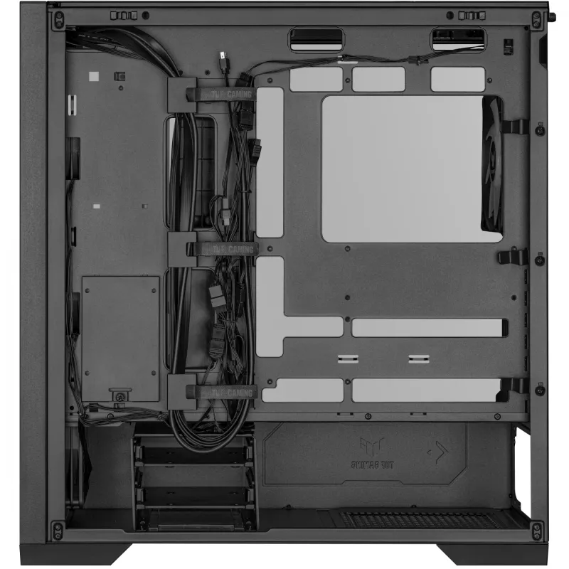 PC-korpus ASUS TUF Gaming GT302 ARGB Midi Tower must — karastatud klaas, 3x140 mm ees + 1x140 mm taga, USB-C