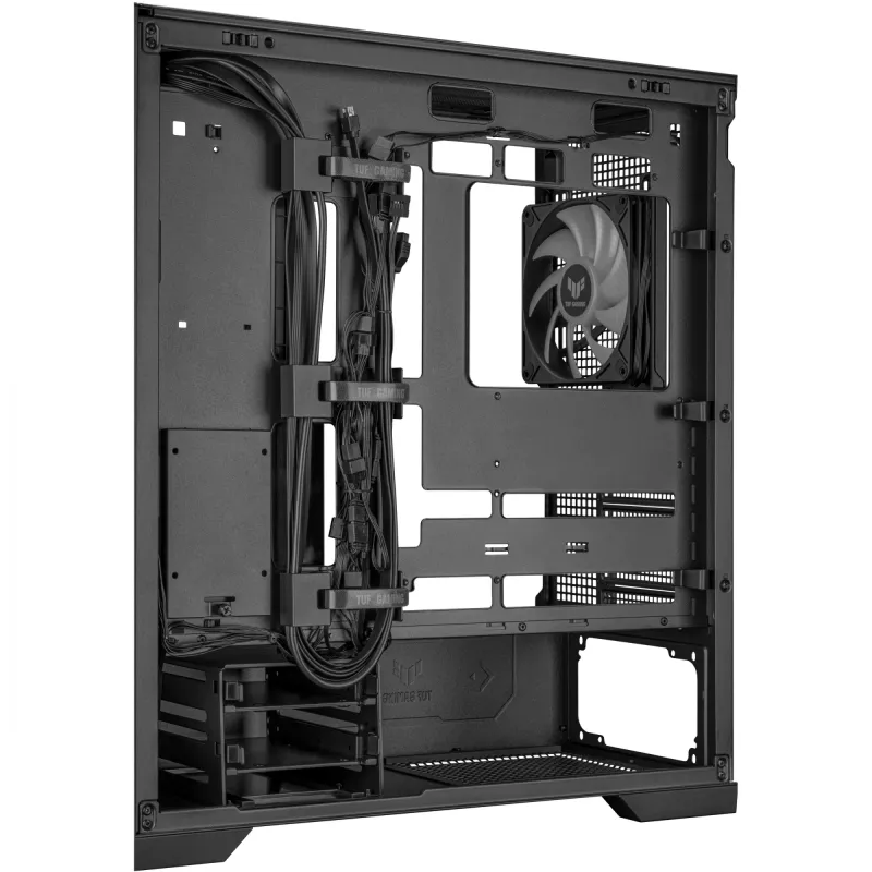 PC-korpus ASUS TUF Gaming GT302 ARGB Midi Tower must — karastatud klaas, 3x140 mm ees + 1x140 mm taga, USB-C