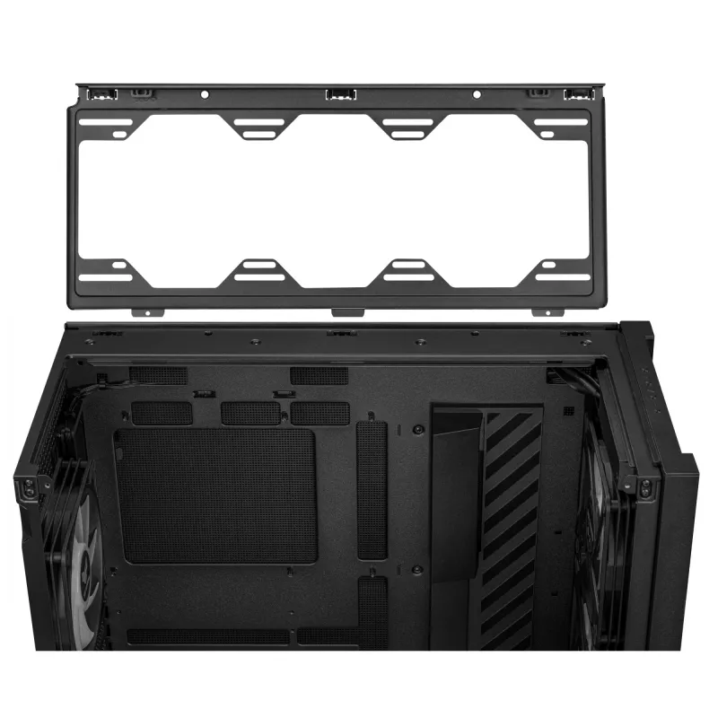 PC-korpus ASUS TUF Gaming GT302 ARGB Midi Tower must — karastatud klaas, 3x140 mm ees + 1x140 mm taga, USB-C