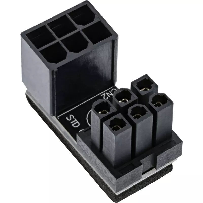 InLine toiteadapter sisemine 180° ATX 6-pin isane-emane Must 26636E