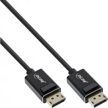 InLine DisplayPort 2.0 kaabel, 8K4K UHBR, must, kullatud kontaktidega, 3m