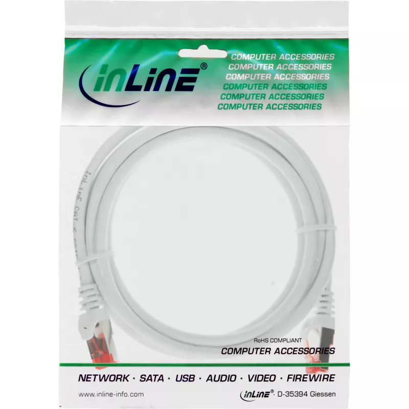 InLine paigalduskaabel S/FTP PiMF Cat.6 250MHz PVC vask valge 2m