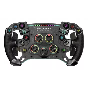 Moza Racing GS V2P rool, Rool, Juhtmega ja juhtmevaba, Must, Süsinikkiuga tugevdatud polümeer (CFRP), Süsinikkiud, Nahk, Mikrokiud, Kiirkinnitus, Aku