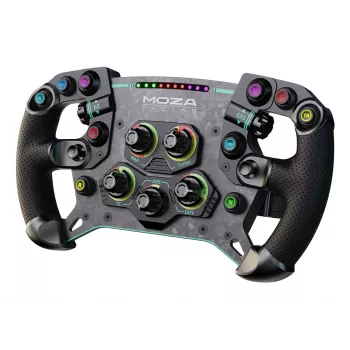 Moza Racing GS V2P rool, Rool, Juhtmega ja juhtmevaba, Must, Süsinikkiuga tugevdatud polümeer (CFRP), Süsinikkiud, Nahk, Mikrokiud, Kiirkinnitus, Aku