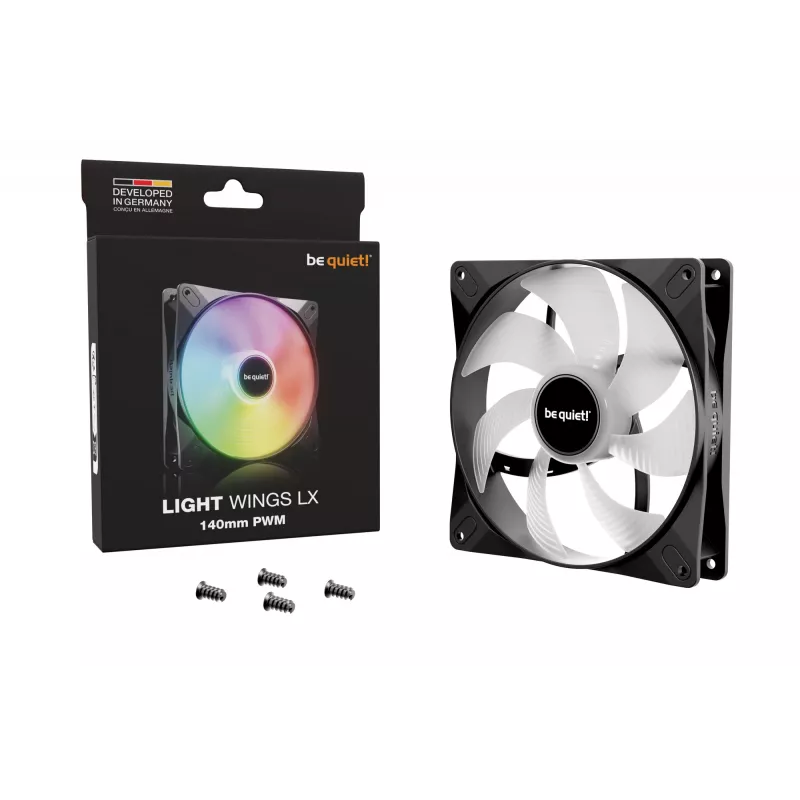 be quiet! LIGHT WINGS LX 140mm PWM arvutikorpuse ventilaator 14 cm Must 1 tk