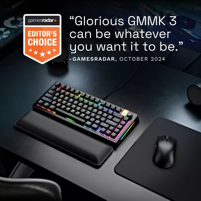 Mehaaniline mänguriklaviatuur GLORIOUS GMMK 3 PRO HE 75% juhtmega USB, QWERTY, RGB, must