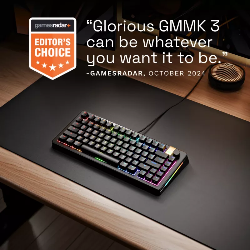 Mehaaniline mänguriklaviatuur GLORIOUS GMMK 3 PRO HE 75% juhtmega USB, QWERTY, RGB, must