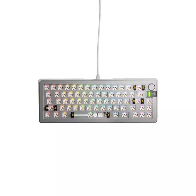 Mehaaniline klaviatuur GLORIOUS GMMK 3 PRO 65% Barebones Wired Silver — 65% USB RGB, 2 m kaabel