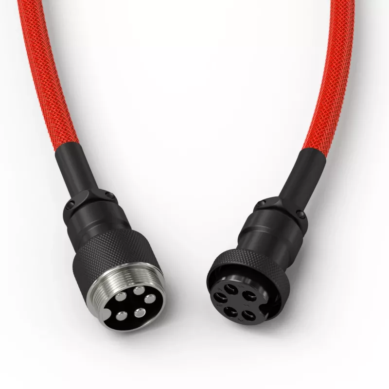 Keerdunud USB-kaabel GLORIOUS GMMK Crimson Red jaoks — eemaldatav klaviatuurikaabel, keerdunud disain