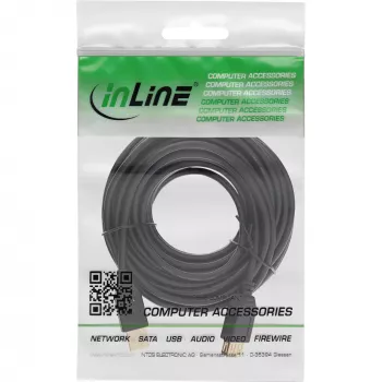InLine USB 2.0 pikenduskaabel Type A isane/emapoolne, kullatud, must, 2m