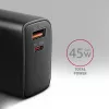 Laadur Axagon ACU-PQ45 QC 3.0 4.0 AFC FCP PPS PD 45W must