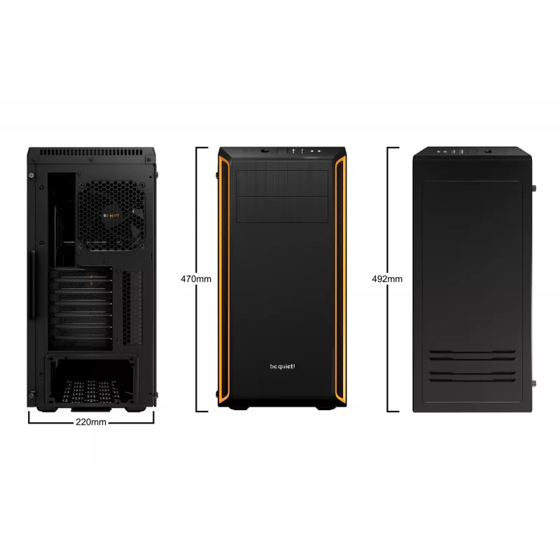be quiet Pure Base 600 Window Midi Tower Must, Oranž