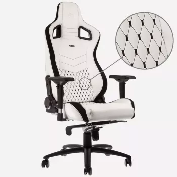 Polsterdatud istmega mängutool noblechairs Epic Must Valge