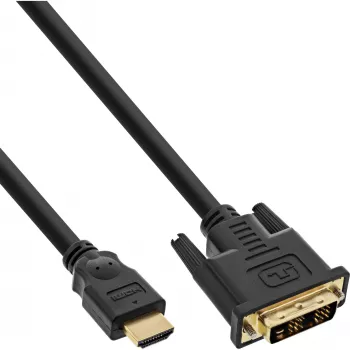 InLine HDMI-DVI-kaabel isane / 18+1 isane kullatud 1m