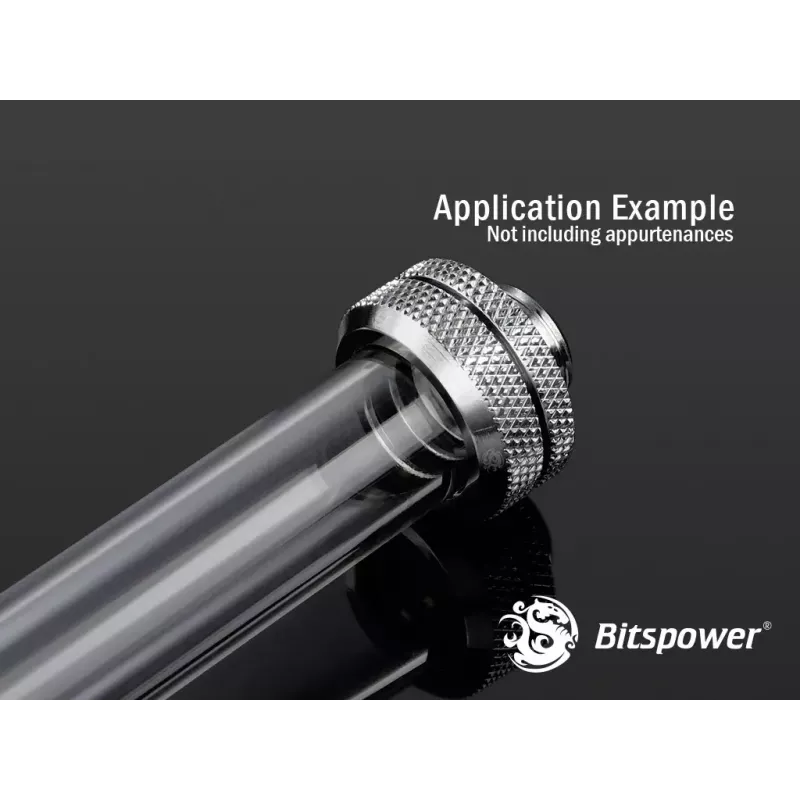 Arvuti jahutussüsteemi osa BitsPower BP-NCPLT16-L500 — läbipaistev jahutusvedeliku toru ümbris, ühildub Bitspower EML16-ga
