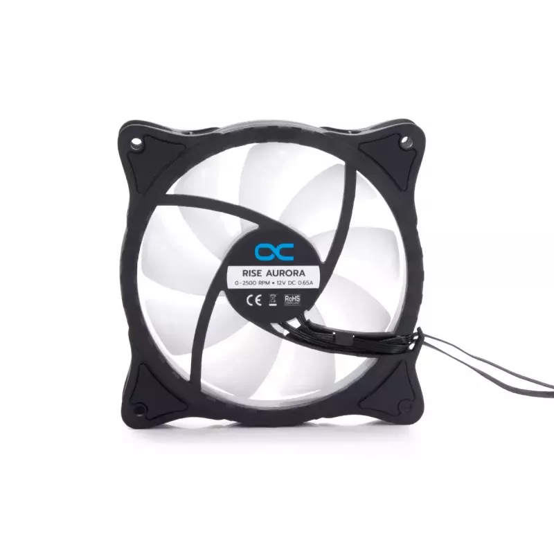 Alphacool Rise Aurora ventilaator 12 cm, must läbipaistev, 2600 p/min, 118.9 m³/h