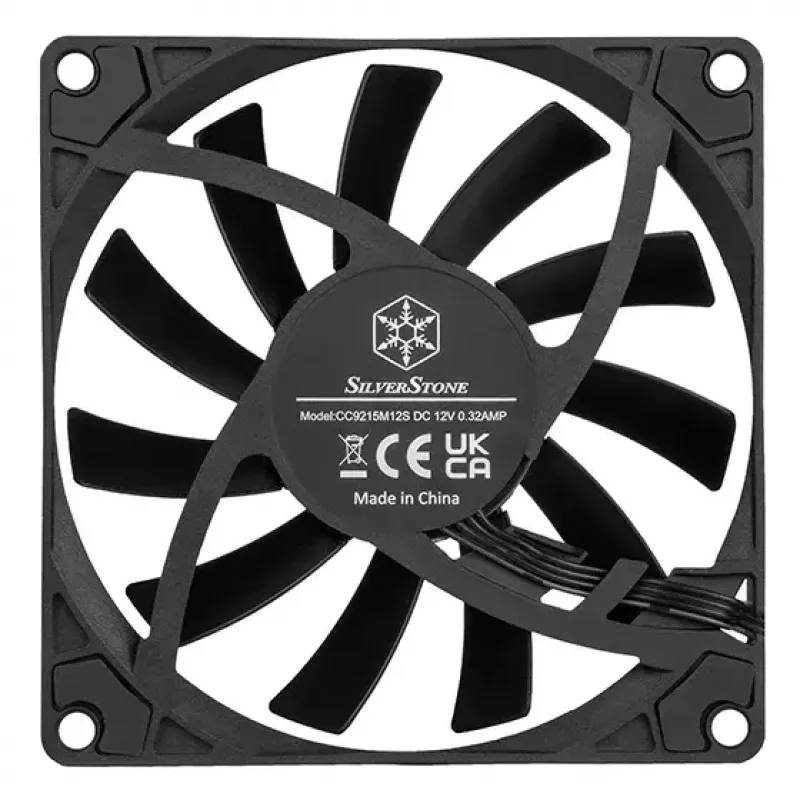 Ventilaator Silverstone Air Slimmer 90 9,2 cm must 500–2500 p/min hüdrauliline